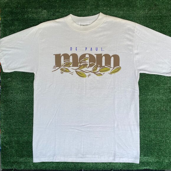 Vintage 90s DePaul Mom Shirt University College Chicago Tee - Picture 1 of 6